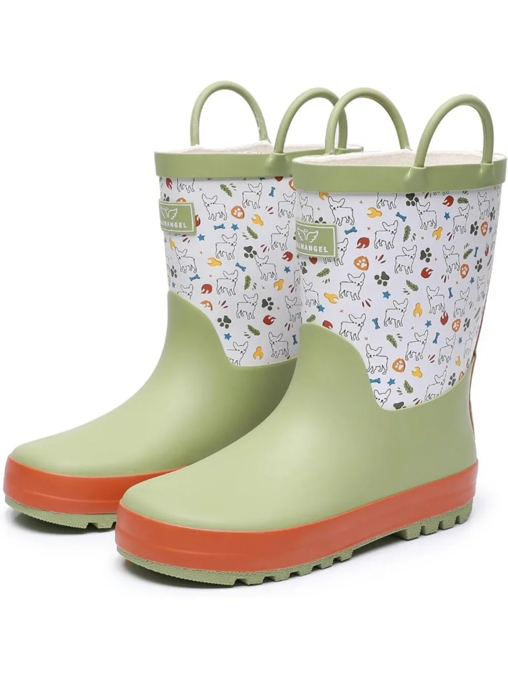 Waterproof Toddler Rain Boots with Easy-On Handles | Fun Printed Kids Outdoor